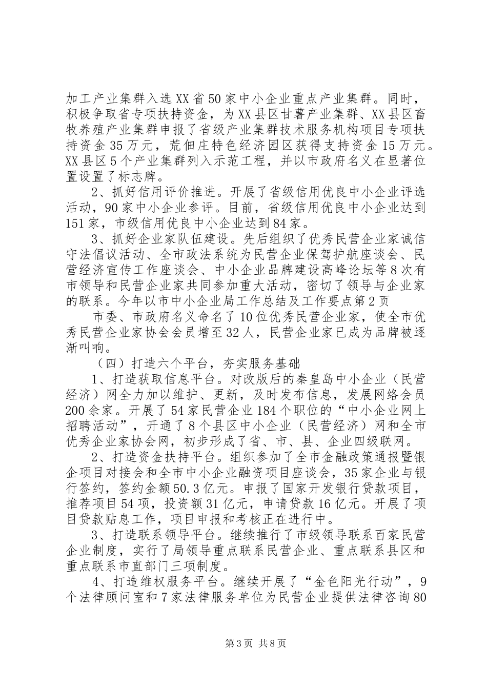 市中小企业局工作总结及工作要点_第3页