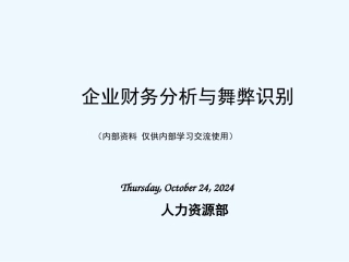 财务分析及舞弊分析