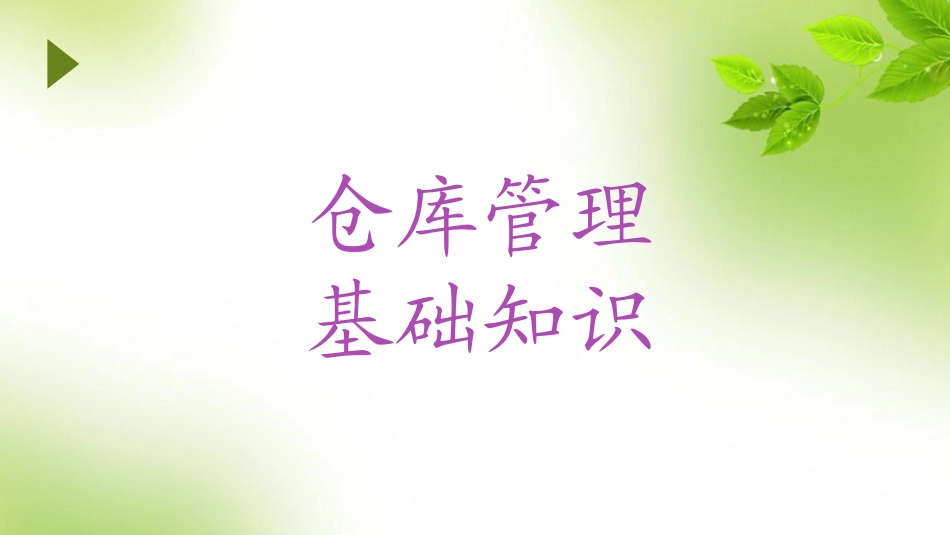 仓库管理培训资料_第1页