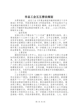 市总工会五五普法规划