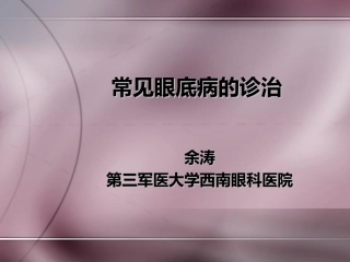 常见眼底病诊治