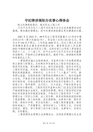 守纪律讲规矩办实事心得体会