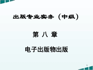 出版专业实务中级电子出版物出版