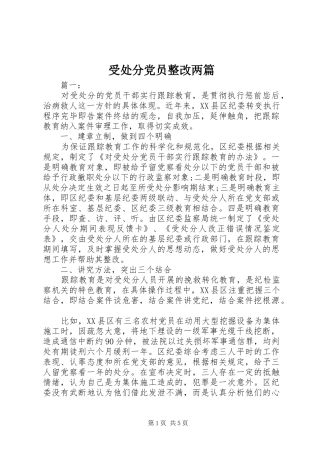 受处分党员整改两篇
