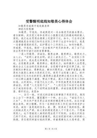 受警醒明底线知敬畏心得体会
