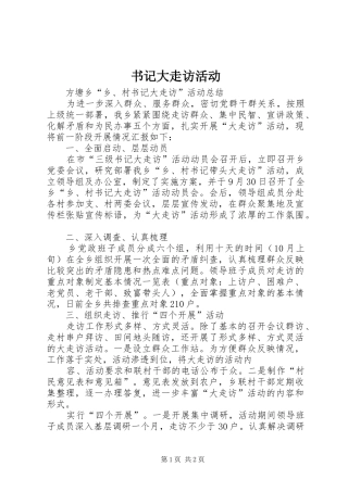 书记大走访活动