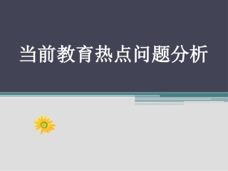 当前教育热点问题分析