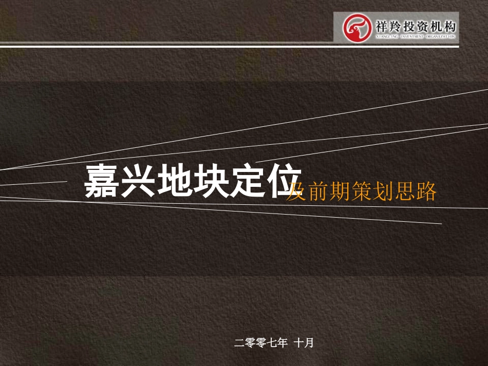 地块定位及前期策划方案_第1页
