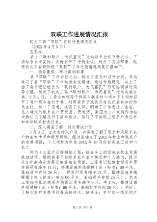双联工作进展情况汇报
