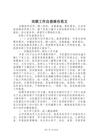 双联工作自查报告范文