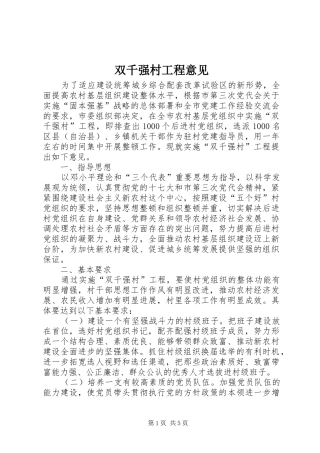 双千强村工程意见