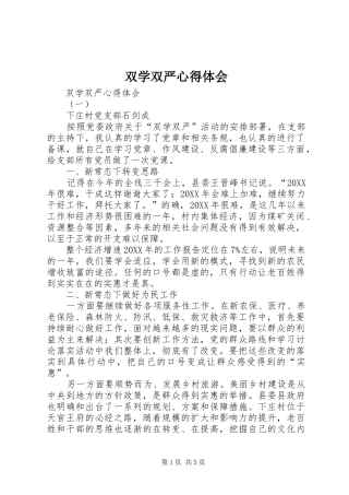 双学双严心得体会