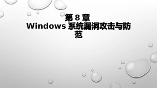第8章Windows系统漏洞攻击与防范