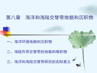 第八章海洋和海陆交替带地貌和沉积物