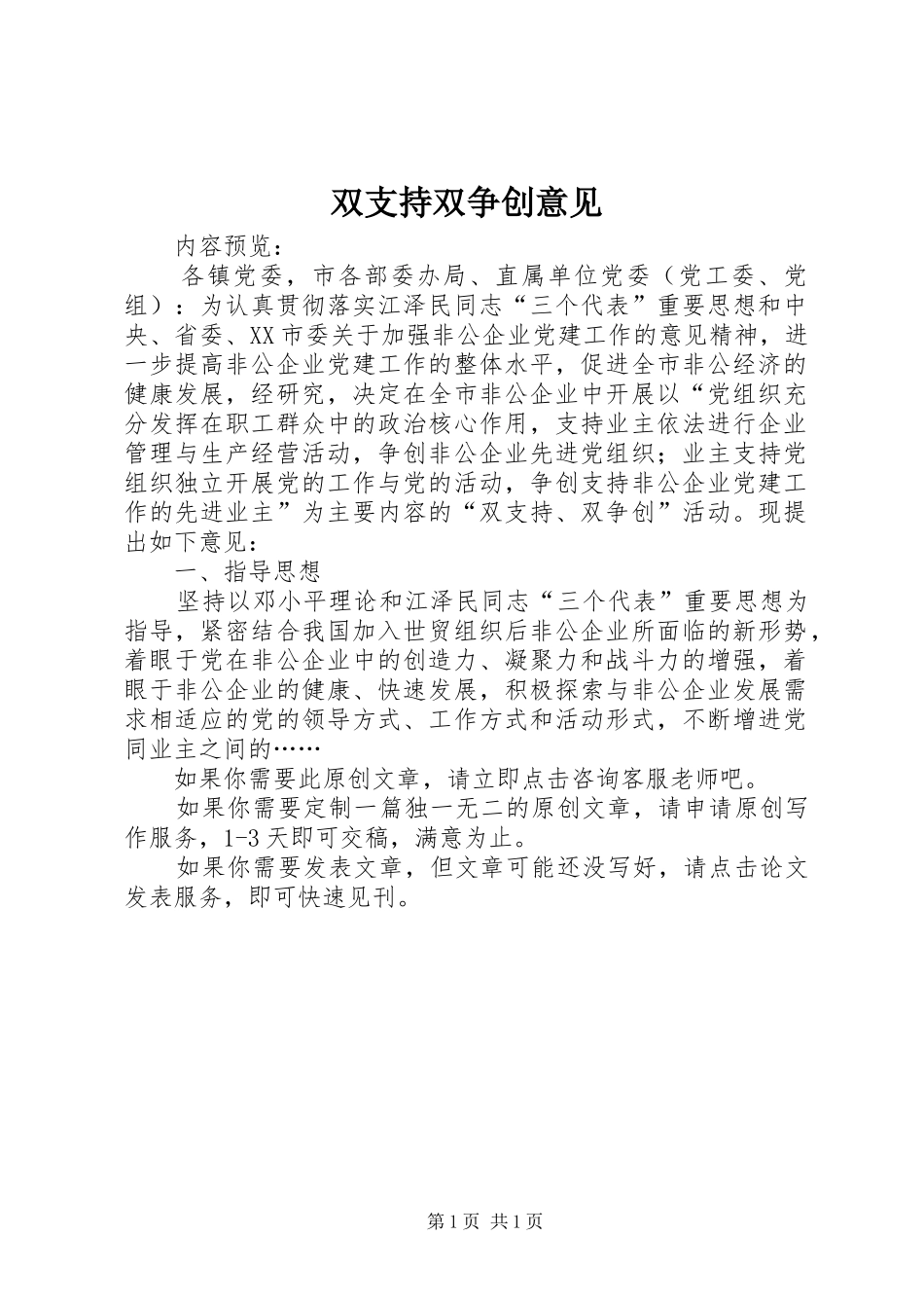 双支持双争创意见_第1页