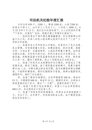 司法机关纪检年度汇报