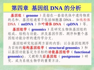 第四章基因组DNA分析