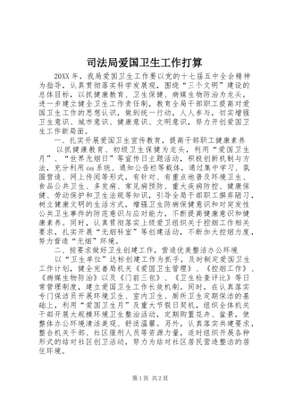 司法局爱国卫生工作打算