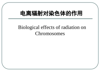 电离辐射对染色体的作用