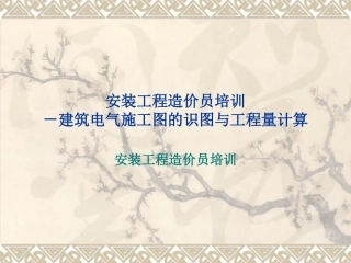 电气施工图的识图与工程量计算