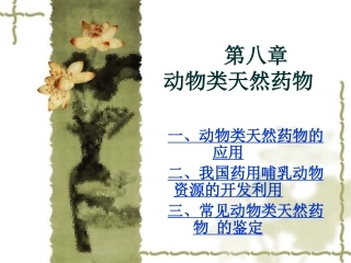 动物类天然药物