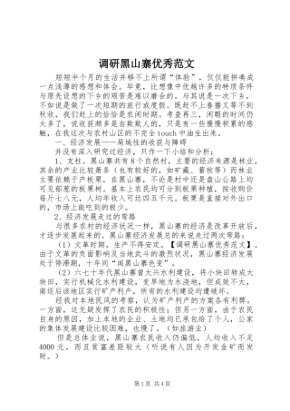 调研黑山寨优秀范文