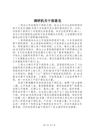 调研机关干部意见