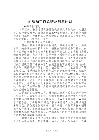 司法局工作总结及明年计划