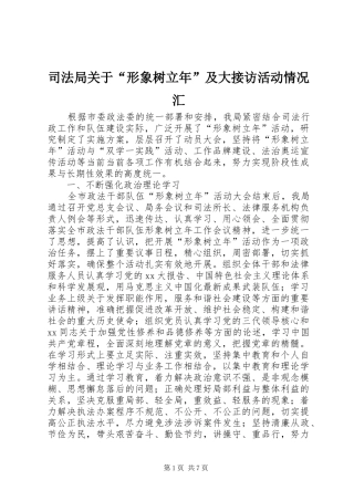 司法局关于形象树立年及大接访活动情况汇