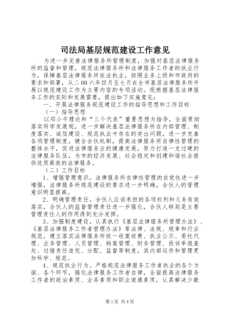 司法局基层规范建设工作意见