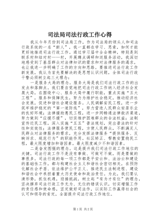 司法局司法行政工作心得