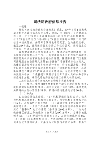 司法局政府信息报告