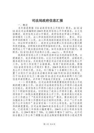 司法局政府信息汇报