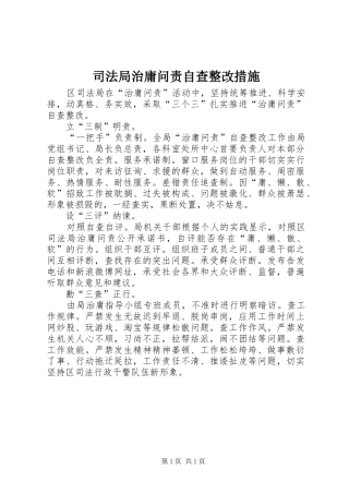 司法局治庸问责自查整改措施