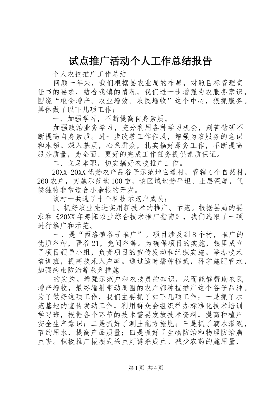 试点推广活动个人工作总结报告_第1页