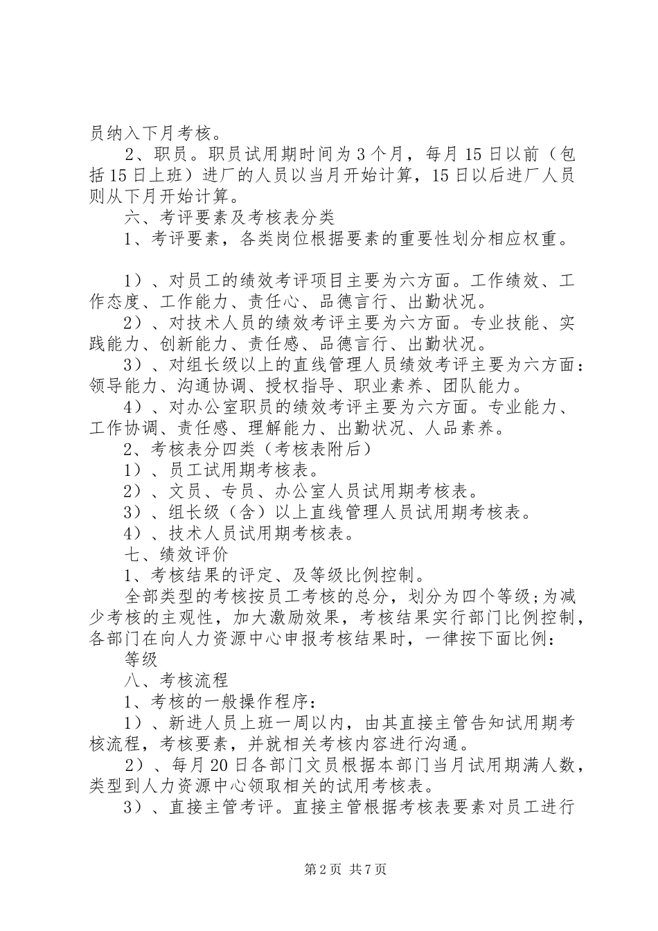 试用期员工考核制度范文_第2页