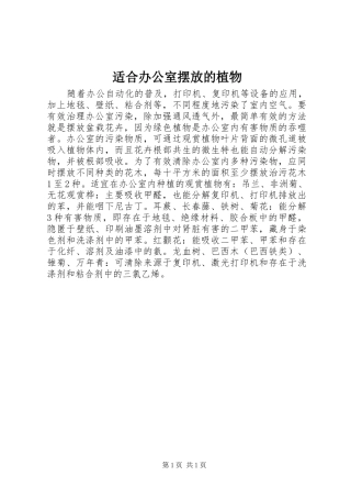 适合办公室摆放的植物