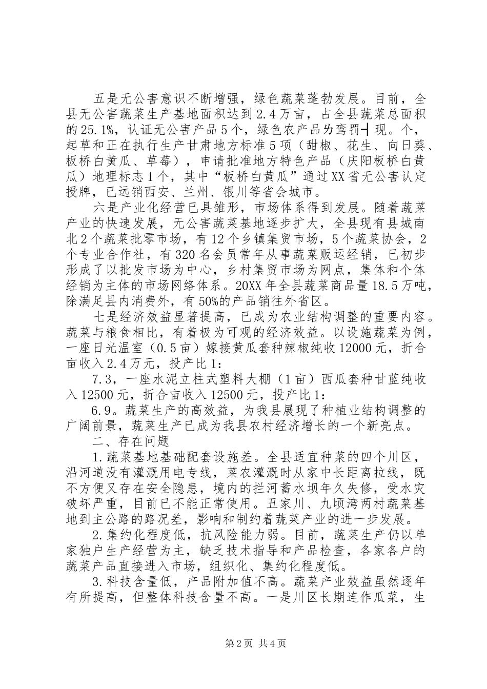 蔬菜产业开发调研报告_第2页