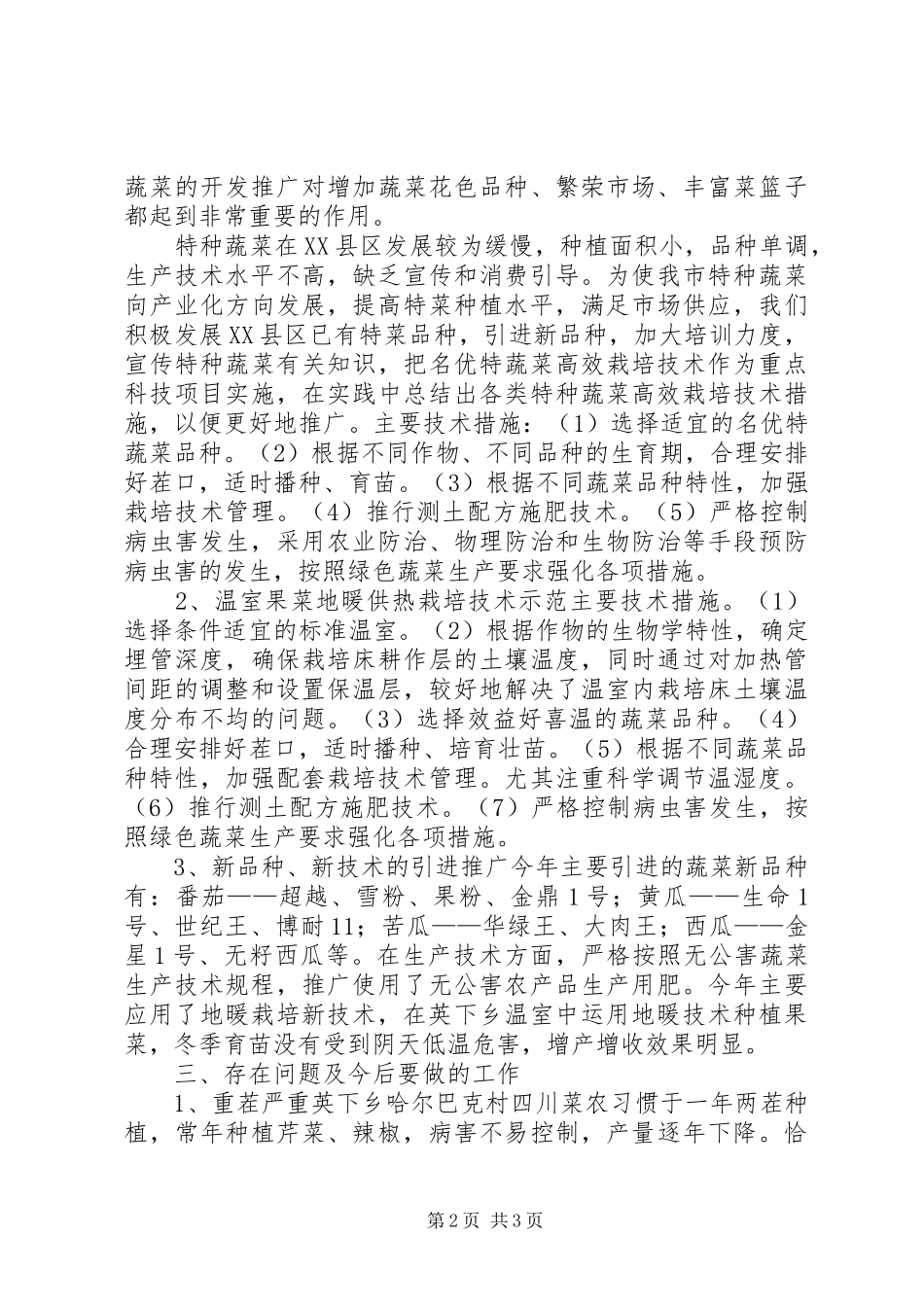 蔬菜专业站工作总结范文_第2页