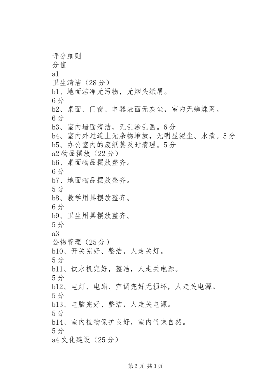 戍上中学文明办公室评比方案_第2页