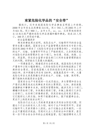 束紧危险化学品的安全带