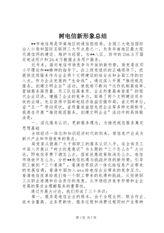 树电信新形象总结
