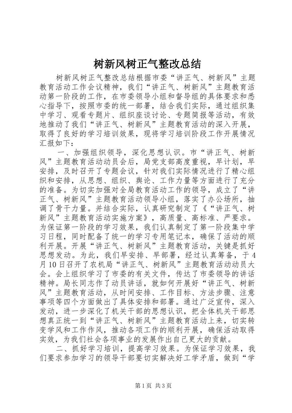 树新风树正气整改总结_第1页