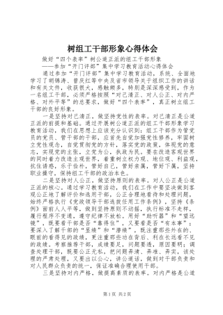 树组工干部形象心得体会
