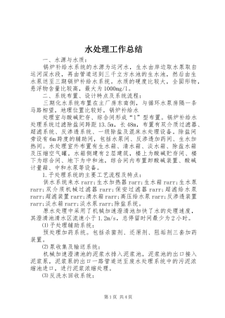 水处理工作总结