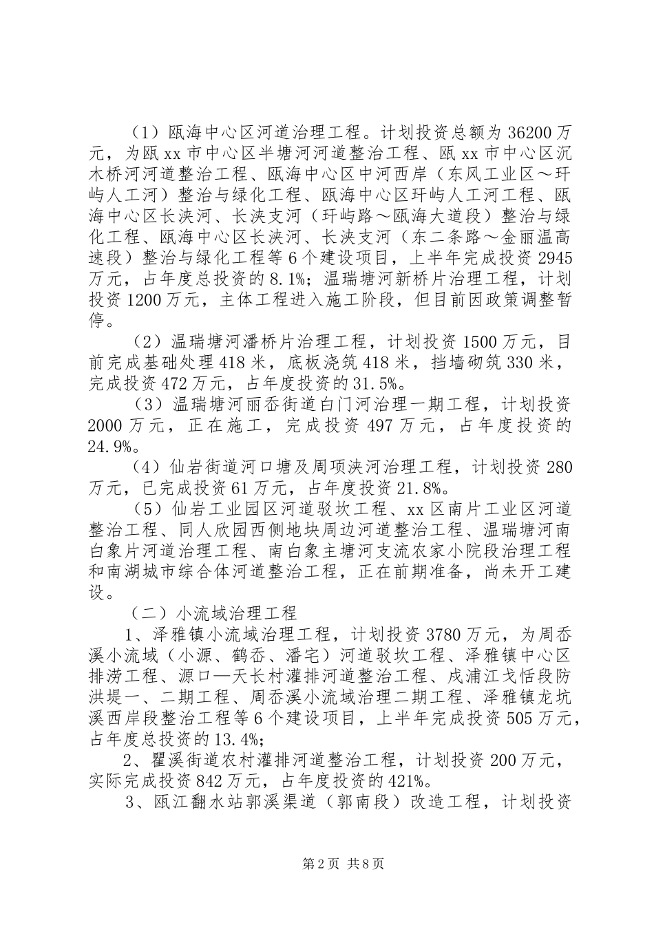 水利工作情况汇报_第2页