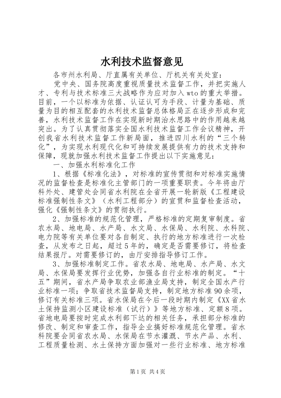 水利技术监督意见_第1页