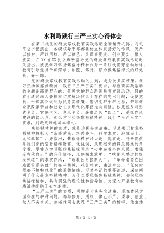 水利局践行三严三实心得体会