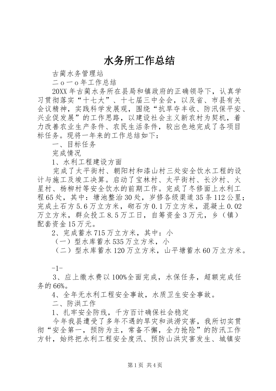 水务所工作总结_第1页