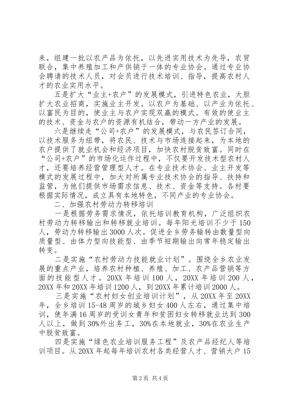 农村实用人才开发工作计划_第2页